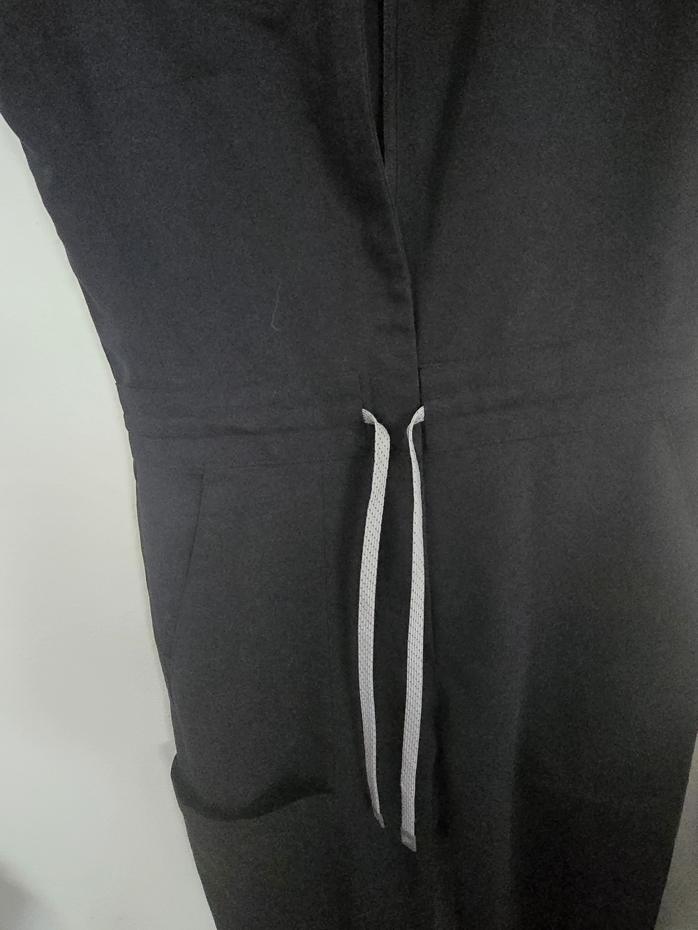 Fabletics Black Girls' Drawstring Jumpsuit with White Tie